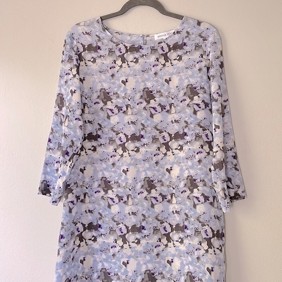 AMOUR VERT Silk Sandrine Floral Painted Shift Dress - Picture 14 of 16